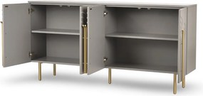 Komoda glamour na złotych nogach Stilig ST310, kolor jasnoszary
