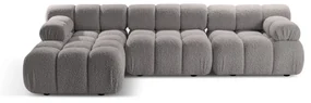 Jasnoszary narożnik modułowy z materiału bouclé (lewostronny) Bellis – Micadoni Home
