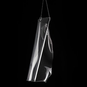 Wisząca lampa z transparentnym kloszem Cortina No.1 chrom