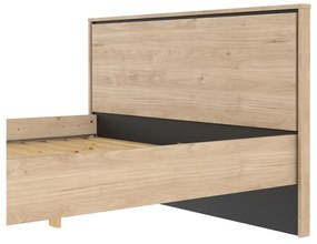 Łóżko dwuosobowe w dekorze dębu ze stelażem 140x200 cm w naturalnym kolorze Ry – Tvilum