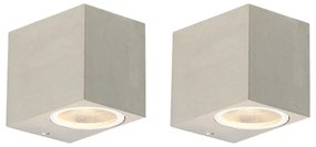 Zewnetrzna Zestaw 2 Nowoczesnych lamp ściennych aluminiowych IP44 - BalenoDesignerski Oswietlenie zewnetrzne