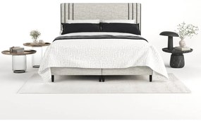 Jasnoszare tapicerowane łóżko dwuosobowe ze schowkiem 160x200 cm Musca – Maison de Rêve