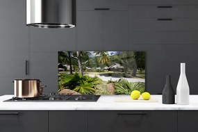 Szkło Ozdobne do Kuchni Tropikalna Palma w Słońcu