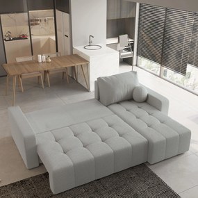 Masseno Narożnik VOLIRA z funkcją spania i pojemnikiem na pościel Narozniki L, Rozkładana sofa - Jasnoszary, QUELLE 83