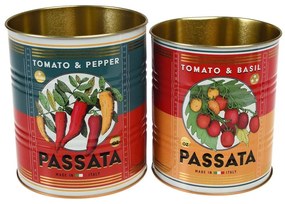 Pojemniki dekoracyjne z cyny zestaw 2 szt. ø 11x13 cm Passata – Rex London