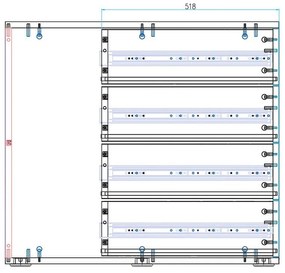 PLAN Kontener biurowy BLOCK White, 4 szuflady