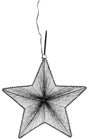 Dekoracja świąteczna z 20 diodami LED i cekinami, czarny, 30 x 31 x 5 cm