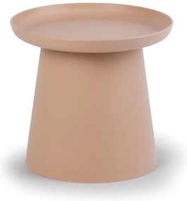Plastikowy stolik kawowy FUNGO, średnica 50 cm, ceglasty