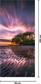 Fototapeta na drzwi - Plaża o zachodzie słońca (95x205cm)