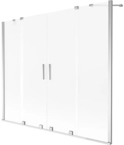 Mexen Velar Duo parawan nawannowy 2-skrzydłowy rozsuwany 180 x 150 cm, szron, chrom - 896-180-000-32-01
