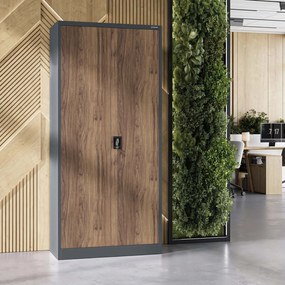 Szafa biurowa Eco Design Jan H 90x40x195 cm antracyt/orzech