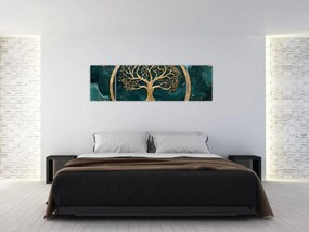 Obraz – Złote drzewo życia w marmurze (170x50 cm)