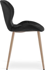 Krzesło jadalniane MANGO VELVET, czarne