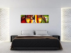 Obraz - Obraz olejny, abstrakcyjne twarze (170x50 cm)