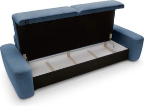 Masseno Sofa VEO z funkcją spania i pojemnikiem na pościel, Rozkładana sofa - Niebieski, RAVEN 86