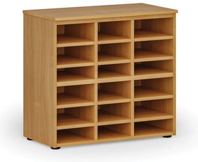 Regał sortujący PRIMO WOOD, 800 x 420 x 740 mm, 18 przegród, buk
