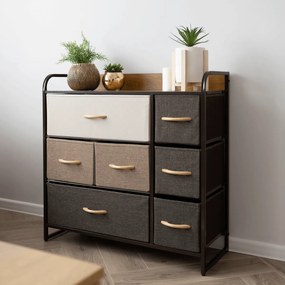 Komoda z szufladami z tkaniny HAZEL TYP 3, brązowy, XL