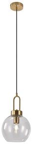 Lampa wisząca w kolorze mosiądzu ze szklanym kloszem ø 20 cm Luton – House Nordic