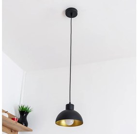 Lampa wisząca na lince VESPER 1xE27/15W/230V śr. 18 cm czarna/złota