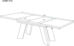 Stół Como rozkładany od 130 do 210 cm kaszmir