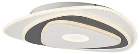 Designerska lampa sufitowa biała z ciemnoszarym organicznym kształtem z możliwością ściemniania LED - TaylorDesignerski Oswietlenie wewnetrzne