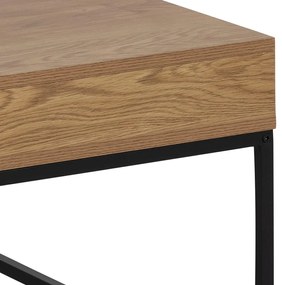 Stolik z blatem w dekorze dębu w ciemnym naturalnym kolorze 80x80 cm Willford – Actona