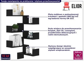 Czarny komplet 2 półek Fiti 3X