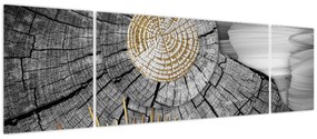 Obraz - Pień drzewa w kolażu (170x50 cm)