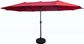 Podwójny parasol ogrodowy TILIA w kolorze czerwonym waga 12,3 kg wymiary 460x270x245 cm