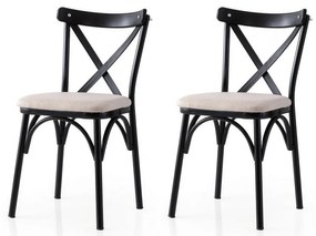 Zestaw krzeseł do jadalni Ekol Cream and Black, 2szt.