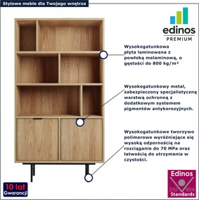 Regał na książki z szafką hikora naturalna F9-H69