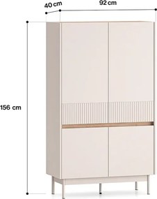 Komoda wysoka DUMI 04 4D 90 kaszmirowa/dąb cremona ML MEBLE