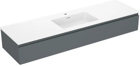 Mexen Orio szafka łazienkowa 160 cm z umywalką Otis, 1 szuflada, grafit mat/biała mat - 91A10-16023-1-BF66-W18M01