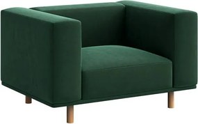 Ciemnozielony aksamitny fotel Kukumo – Ame Yens