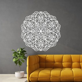 Drewniana mandala na ścianę, dekoracja kwiatowa | MELLANY