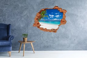Dziura 3d w ścianie naklejka Tropikalna plaża