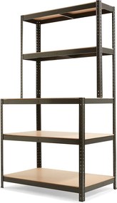 REGAŁ MAGAZYNOWY Z NADSTAWKĄ P 100X30/60X180 CM 5 PÓŁEK 150 KG/PÓŁKĘ