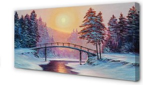 Fotoobraz na płótnie Zimowy Wschód Słońca w Lesie