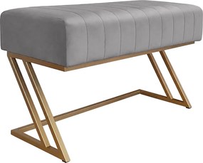 Ławka ZETA tkanina Welur loft ławka metal : Kolor Stelaża - Złoty, Kolor tkaniny - VELVET - MG17, Typ tkaniny - Velvet