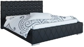 Pikowane łóżko z zagłówkiem glamour 160x200 W9-F65