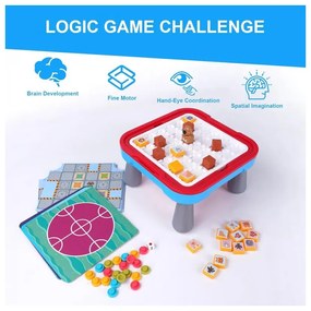 Woopie stolik gier planszowych logicznych 65 el. zestaw 10w1