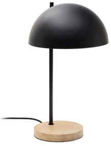 Czarna/w naturalnym kolorze lampa stołowa z metalowym kloszem (wysokość 48,5 cm) Catlar – Kave Home