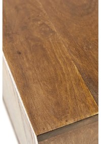 Ciemnobrązowa niska komoda z litego drewna 100x80 cm Bitika – Light &amp; Living
