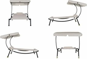 Kanapa ogrodowa z dachem i kołami - 202 x 139 x 152 cm