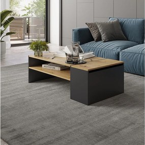 Stolik kawowy artisan dąb/antracyt 110x60x36 rubby