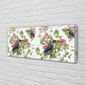 Obraz drukowany na płótnie Ptaki Siedzące na Gałęzi