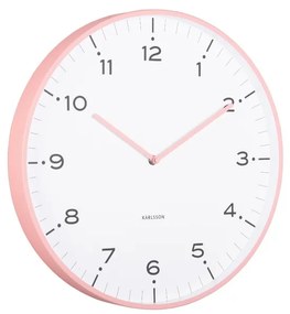 Karlsson 6011PI designerski zegar ścienny różowy,średnica 40 cm