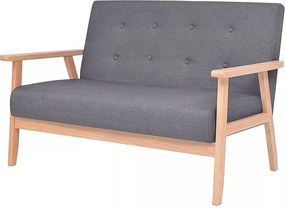 2-osobowa ciemnoszara sofa retro E4-W00