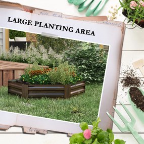 Outsunny Podwyższone łóżko ogrodowe na zioła, odporne na warunki atmosferyczne, otwarta dolna część, 113 x 98 x 30 cm, Ciemnobrązowe