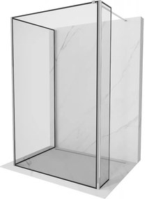 Mexen Kioto ścianka prysznicowa Walk-in 130 x 80 x 30 cm, czarny wzór, chrom - 800-130-080-221-01-70-030